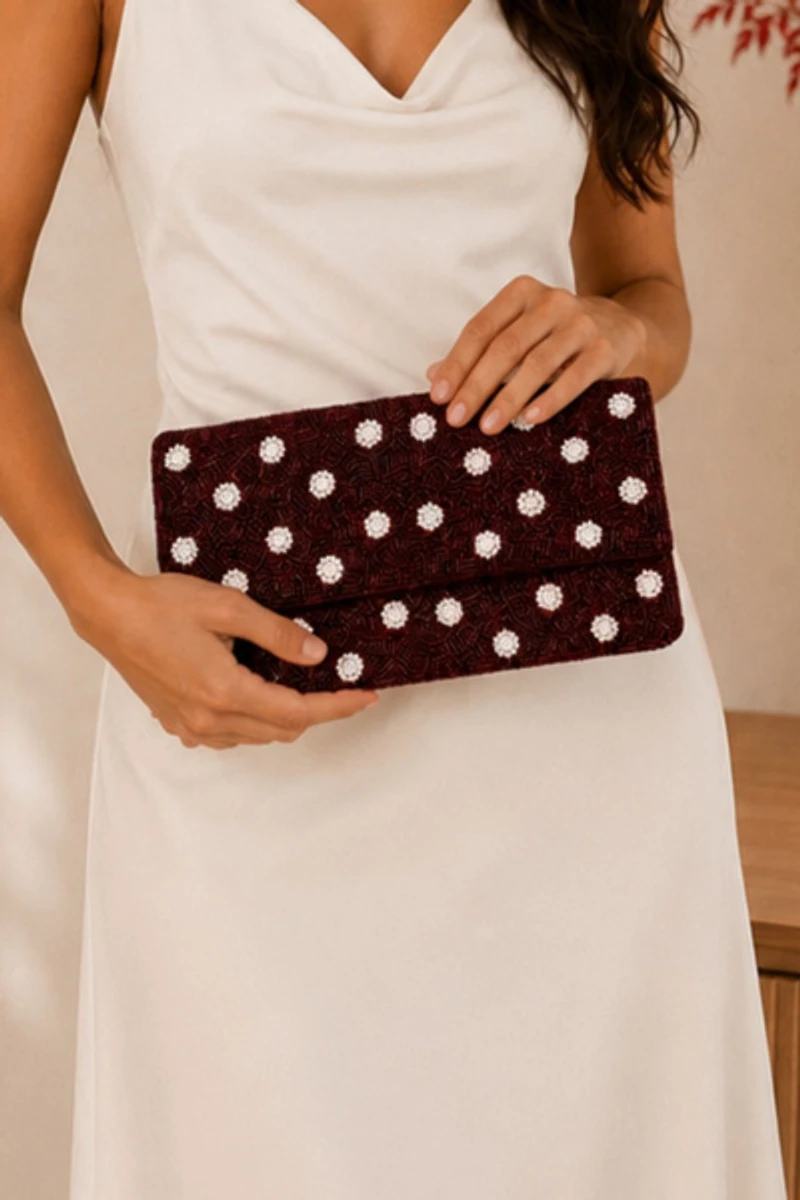 Pizzazz Beaded Crossbody Clutch