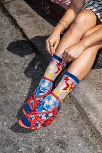 Sock Candy Supergirl Star Shimmer Sheer Sock