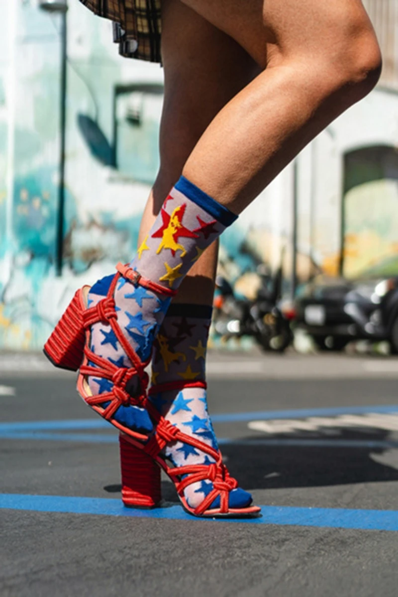 Sock Candy Supergirl Star Shimmer Sheer Sock