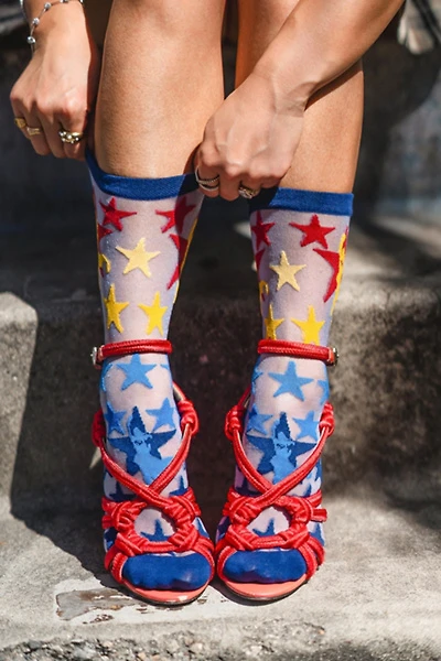 Sock Candy Supergirl Star Shimmer Sheer Sock