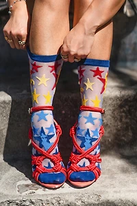 Sock Candy Supergirl Star Shimmer Sheer Sock