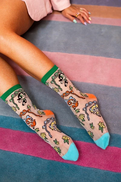 Sock Candy Powerpuff Girls Coquette Shimmer Sheer Sock
