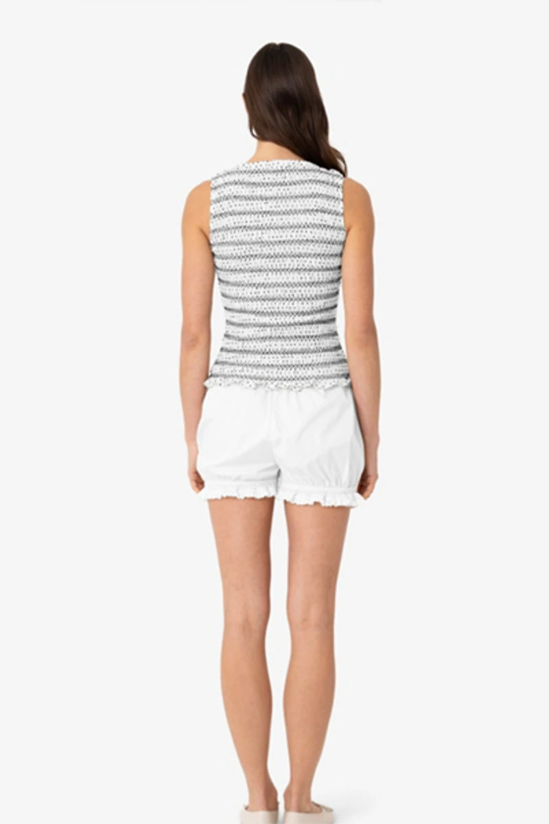 Amy Lynn Cora Polka Dot Smocked Lattuice Top