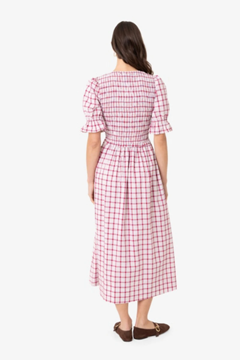 Amy Lynn Imogen Cotton Window Pane check Midaxi Dress