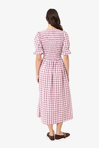 Amy Lynn Imogen Cotton  Window Pane check Midaxi Dress
