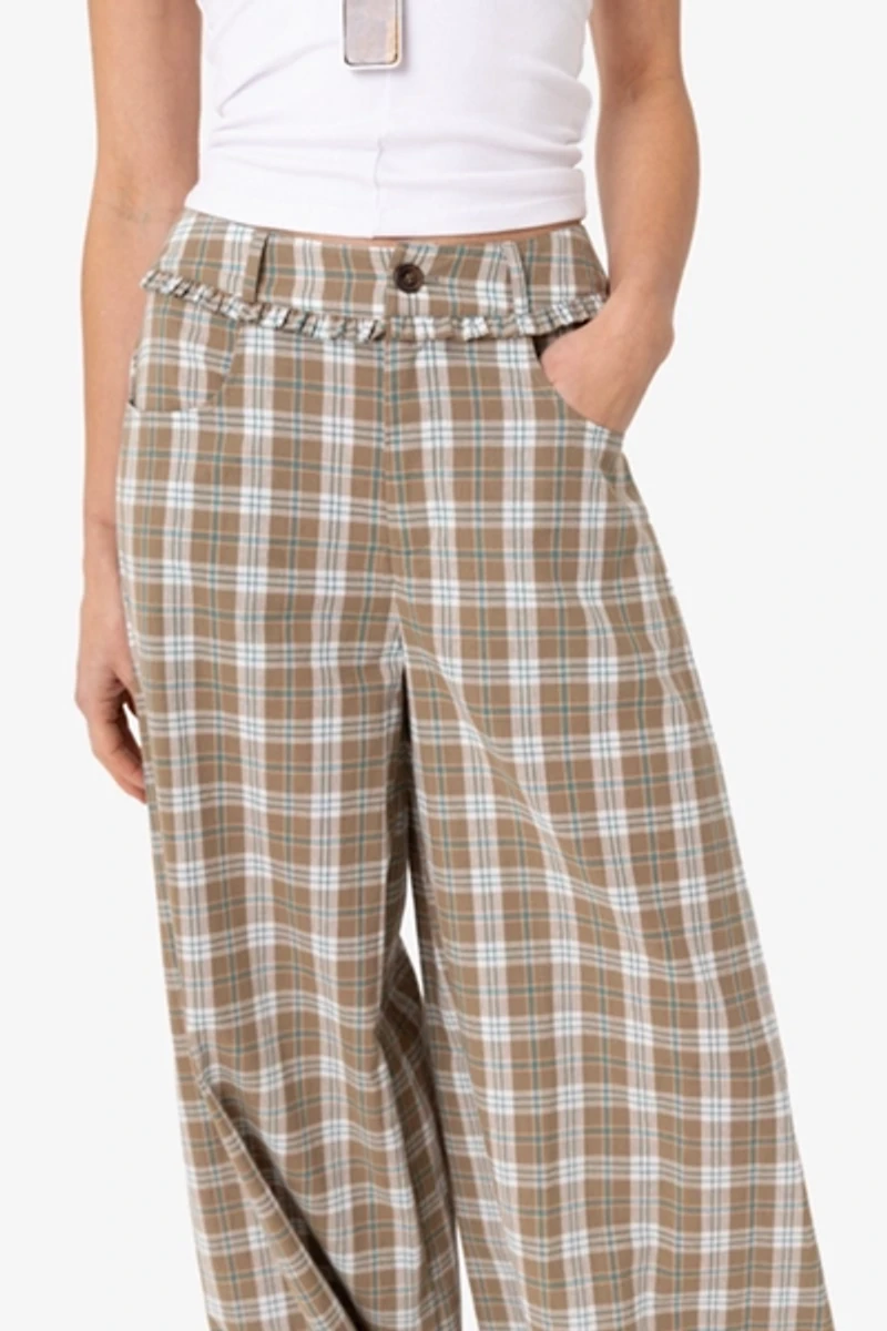 Amy Lynn Esme Check Cotton Balloon Trousers