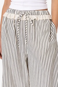 Amy Lynn Sloane Stripe Cotton Wide Leg Trousers