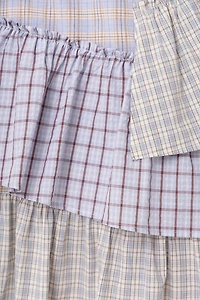Amy Lynn Thea Multi Check Cotton Smocked Tiered Skirt