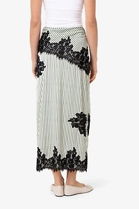 Amy Lynn Verona Polka Dot Satin Midi Skirt