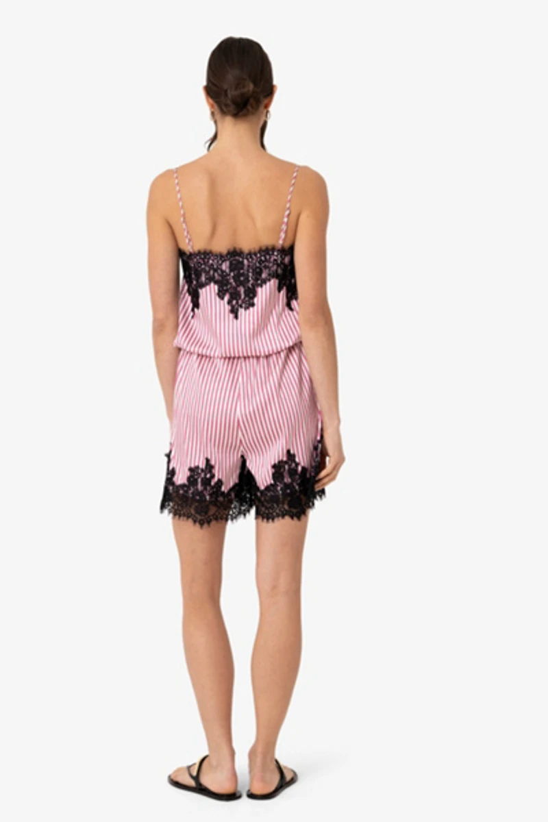 Amy Lynn Palma Satin Lace Playsuit