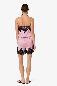 Amy Lynn Palma Satin Lace Playsuit