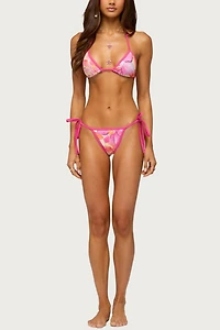 Edikted Hanai Floral Rhinstone String Bikini Bottom