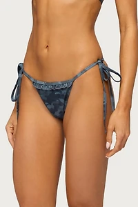 Edikted Aviah Ruffle Camo String Bikini Bottom