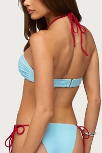 Edikted Leni Contrast Bandeau Bikini Top