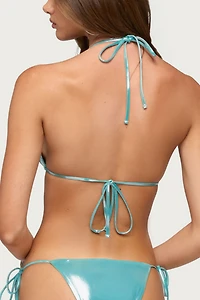 Edikted Seffey Metallic Triangle Bikini Top