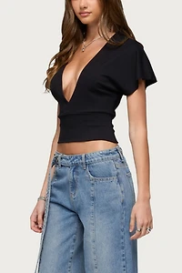 Edikted Mundy Deep V Neck Top