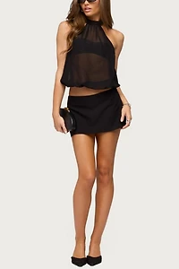 Edikted Sheer Built Bra Bubble Top