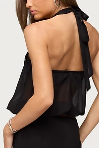 Edikted Sheer Built Bra Bubble Top