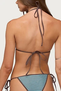 Edikted Ilona Reversible Striped Triangle Bikini Top