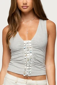 Edikted Milou Iridescent Charm Tank Top