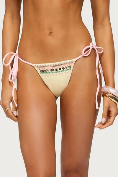 Edikted Tarah Beaded String Bikini Bottom
