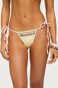 Edikted Tarah Beaded String Bikini Bottom