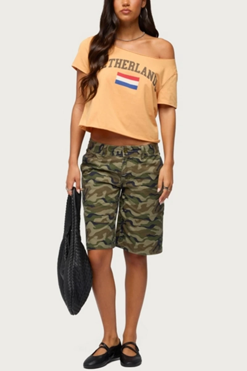 Edikted Netherlands Off Shoulder T Shirt