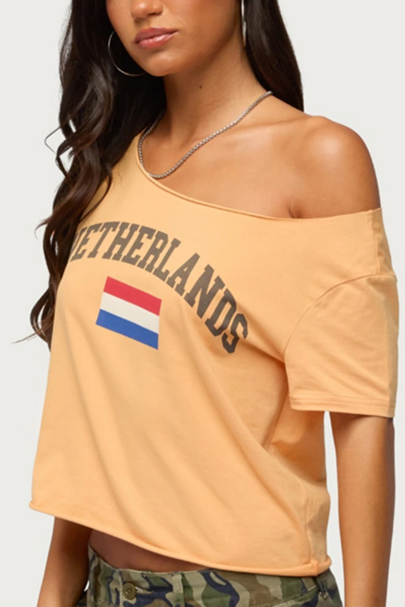 Edikted Netherlands Off Shoulder T Shirt