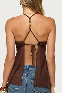 Edikted Alesi Beaded Tie Back Top