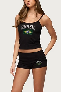 Edikted Brazil Rhinestone Tank Top