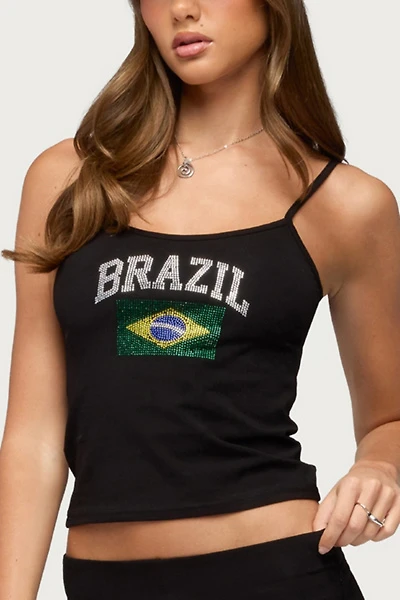 Edikted Brazil Rhinestone Tank Top