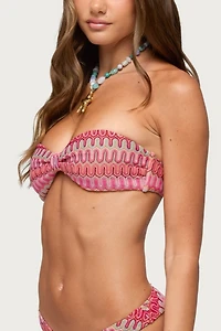 Edikted Livy Zigzag Crochet Bandeau Bikini Top