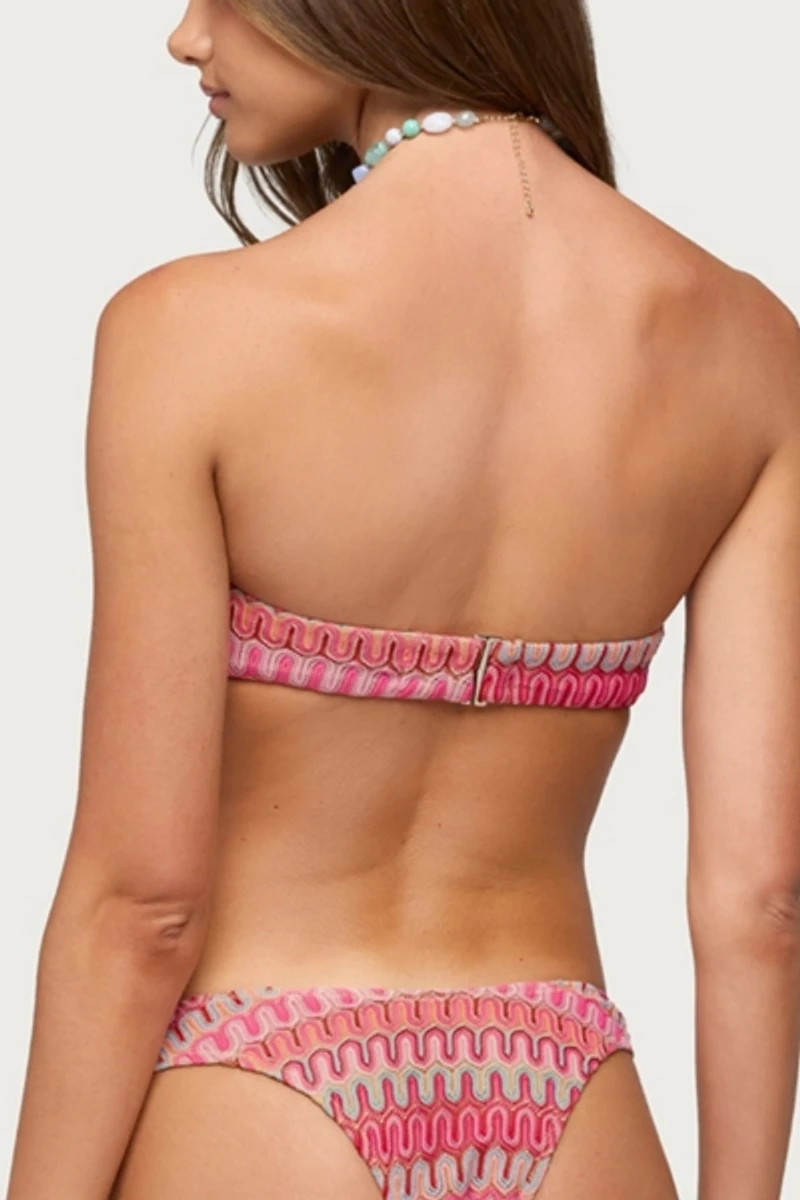 Edikted Livy Zigzag Crochet Bandeau Bikini Top