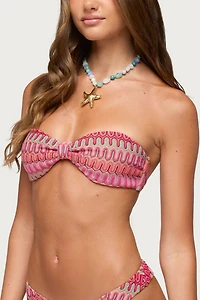 Edikted Livy Zigzag Crochet Bandeau Bikini Top
