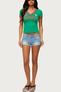 Edikted Mexico 08 V Neck T Shirt