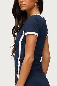 Edikted England Girl V Neck T Shirt