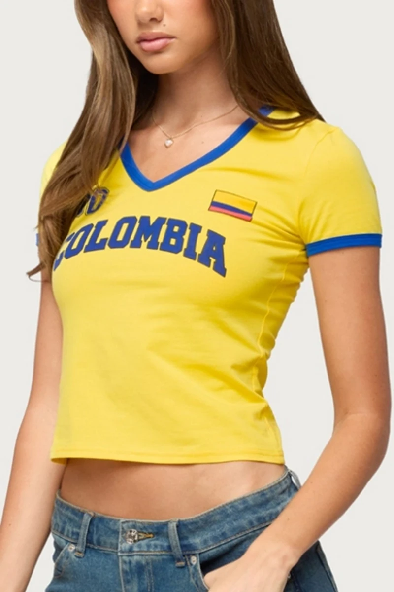 Edikted Colombia 08 V Neck T Shirt