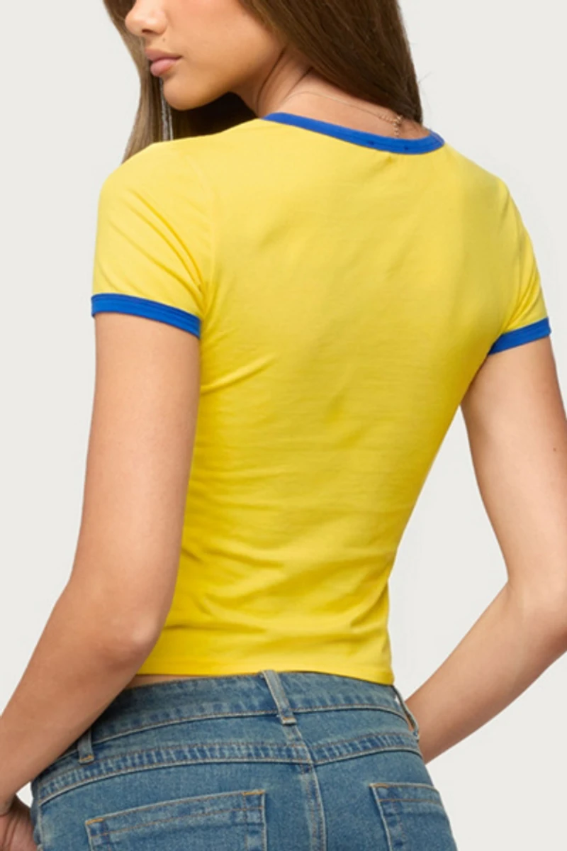Edikted Colombia 08 V Neck T Shirt