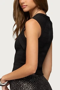Edikted Yumei Knit V Neck Bandage Top