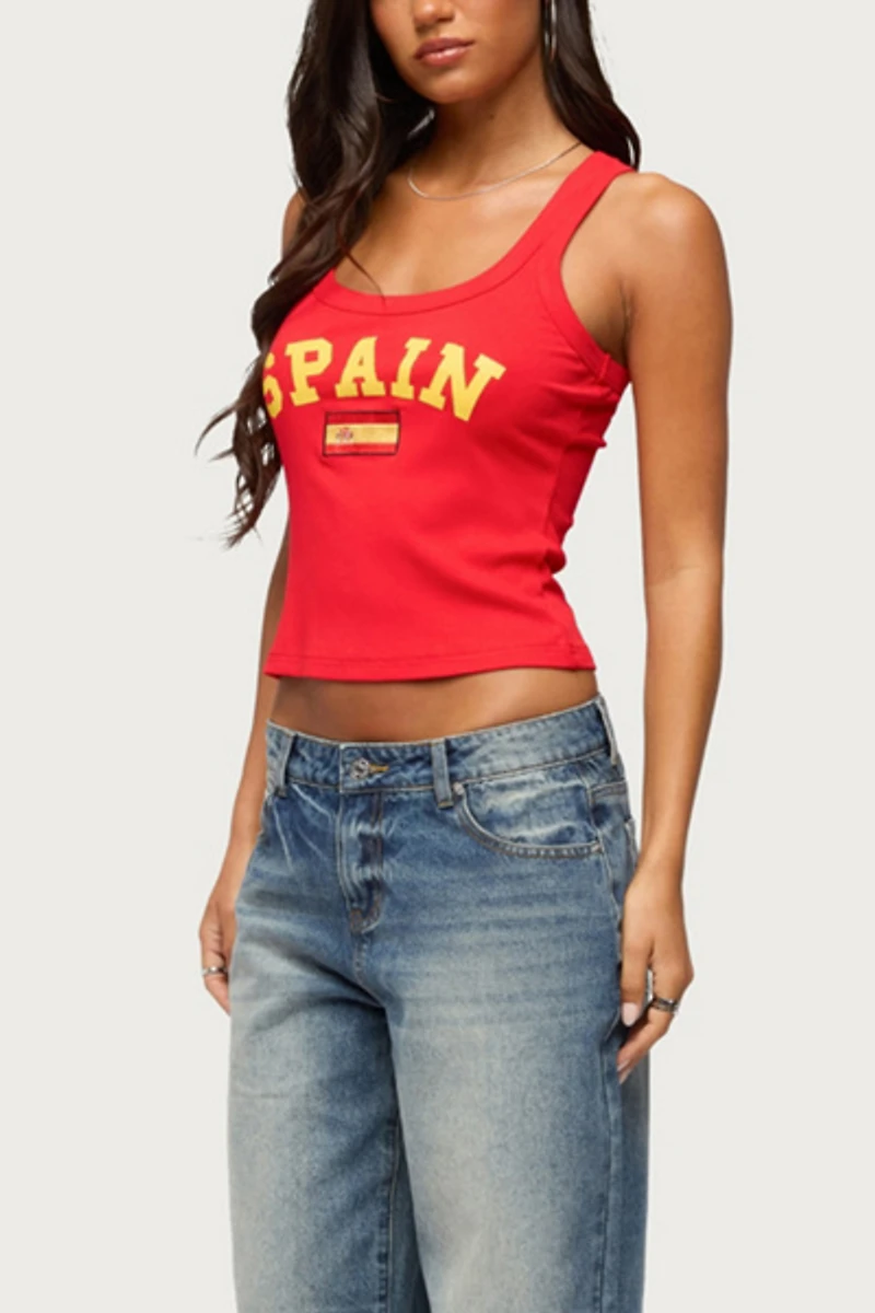 Edikted Spain Ribbed Tank Top