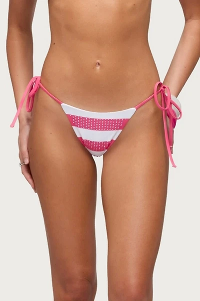 Edikted Bellie Rhinestone Striped Bikini Bottom
