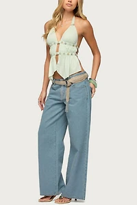 Edikted Izora Button Split Front Top