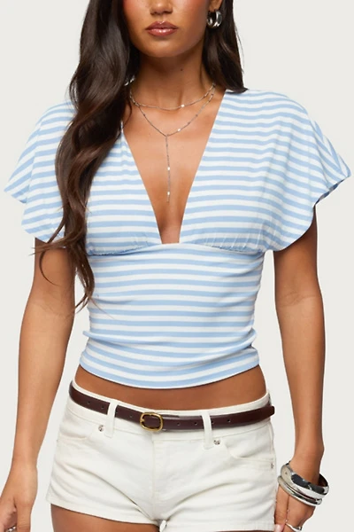 Edikted Chassidy Striped Flutter Top