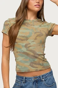 Edikted Chasidy Camo T Shirt