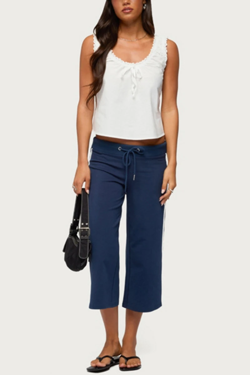 Edikted Edyth Tie Front Cotton Tank Top
