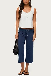 Edikted Edyth Tie Front Cotton Tank Top