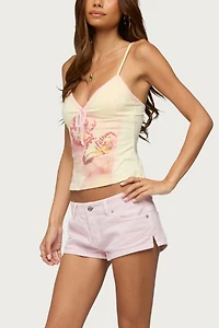 Edikted Conry Tie Front Floral Tank Top