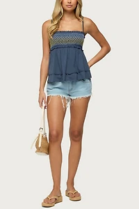 Edikted Kelsy Smocked Tank Top