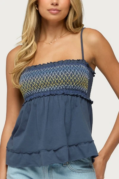 Edikted Kelsy Smocked Tank Top