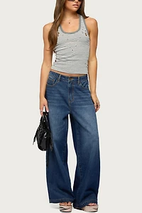 Edikted Sindy Grommet & Stud Striped Tank Top